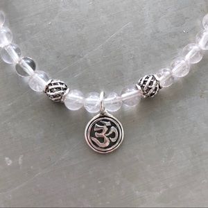 Clear Quartz Crown Chakra Ohm Bracelet